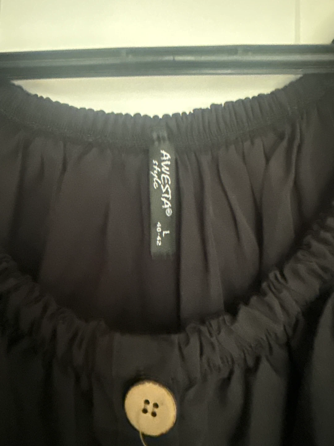 AWESTA Off-the-Shoulder Button-Front Dress - Black, Size L - photo 2