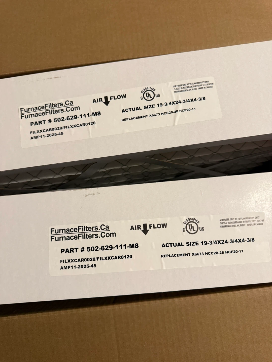 Furnace Filters (2-Pack) 20X25X5 Brand new, no longer needed.