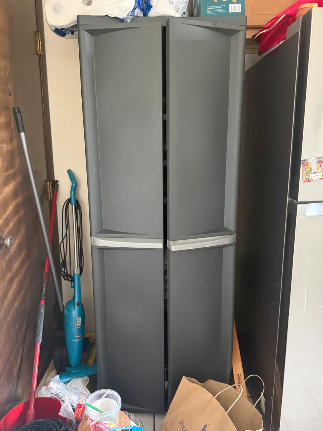 Gray Plastic Storage Cabinet