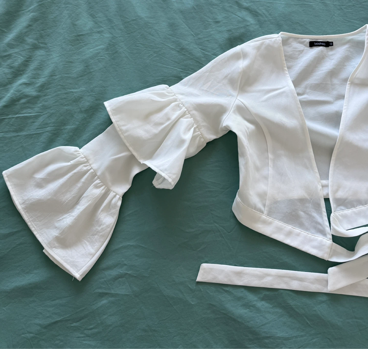 Boohoo White Cropped Blouse - photo 3