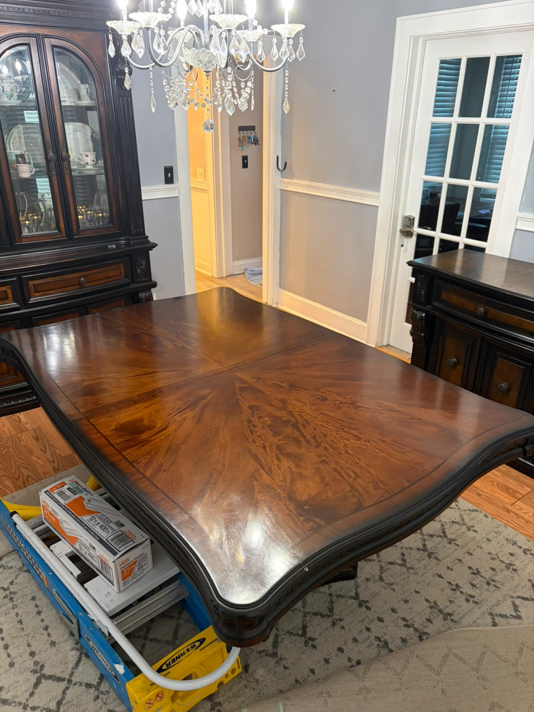 Dark Wood Dining Set with Hutch and Sideboard - photo 2