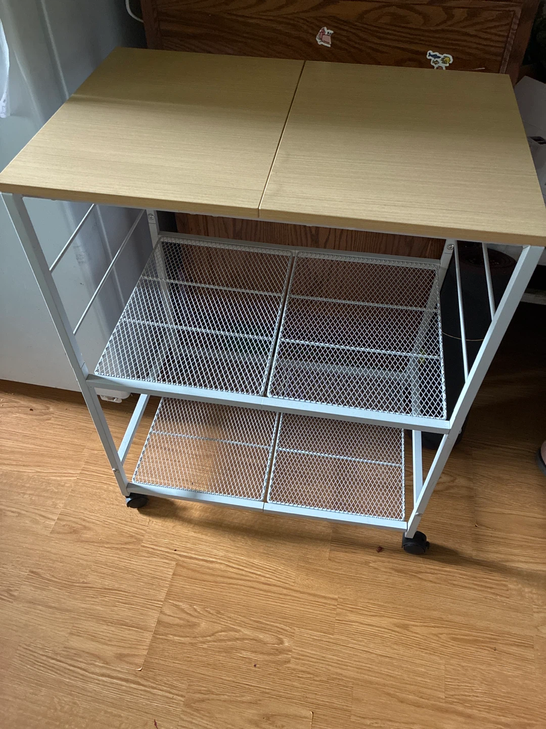 Rolling Cart with Wooden Top
