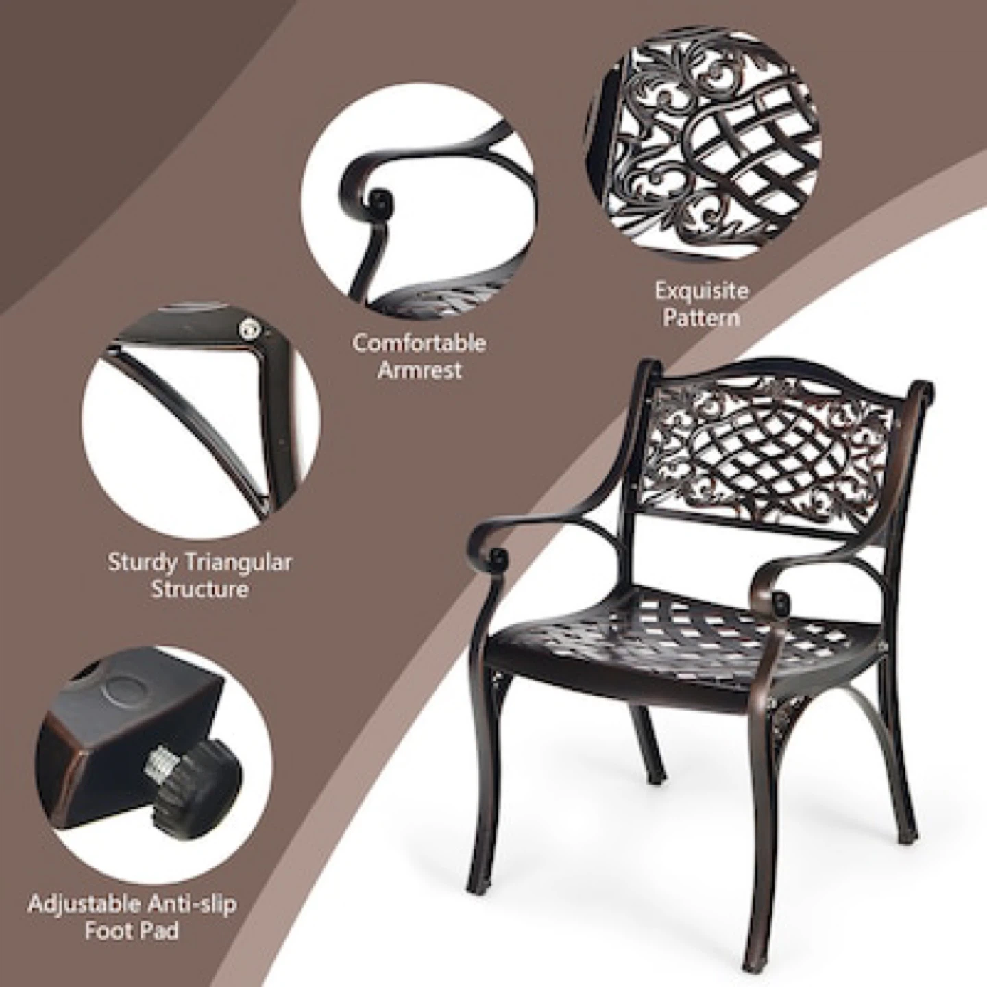 Premium Cast Aluminum Outdoor Chair - photo 2