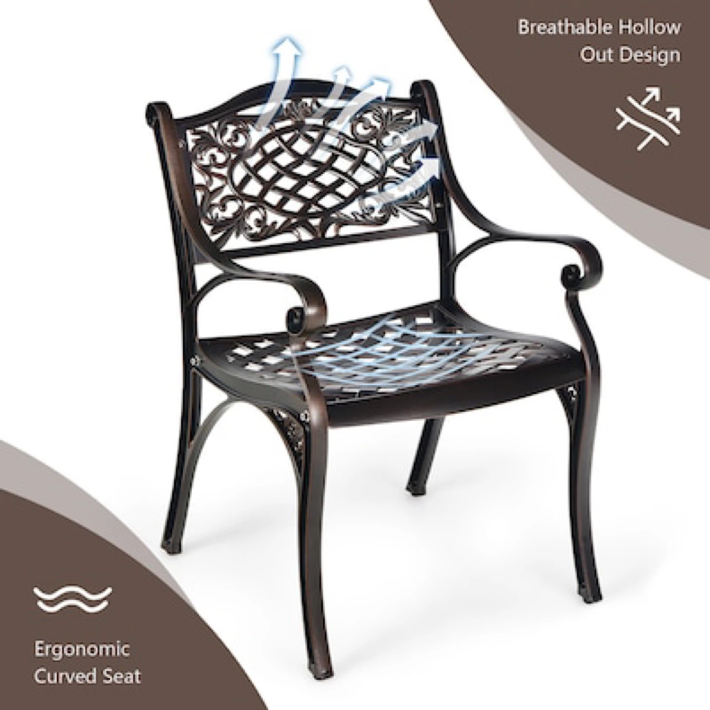 Premium Cast Aluminum Outdoor Chair - photo 4