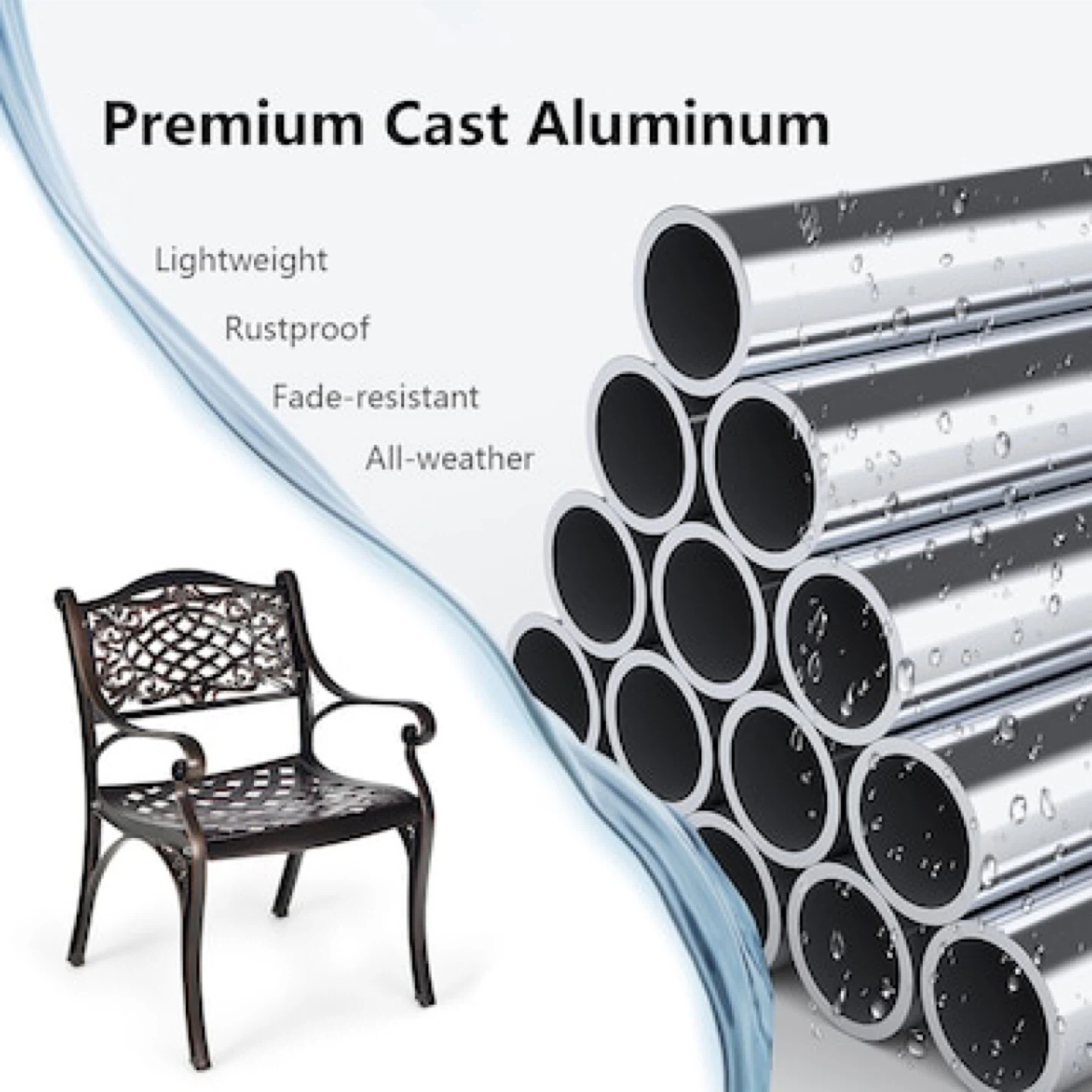 Premium Cast Aluminum Outdoor Chair - photo 3