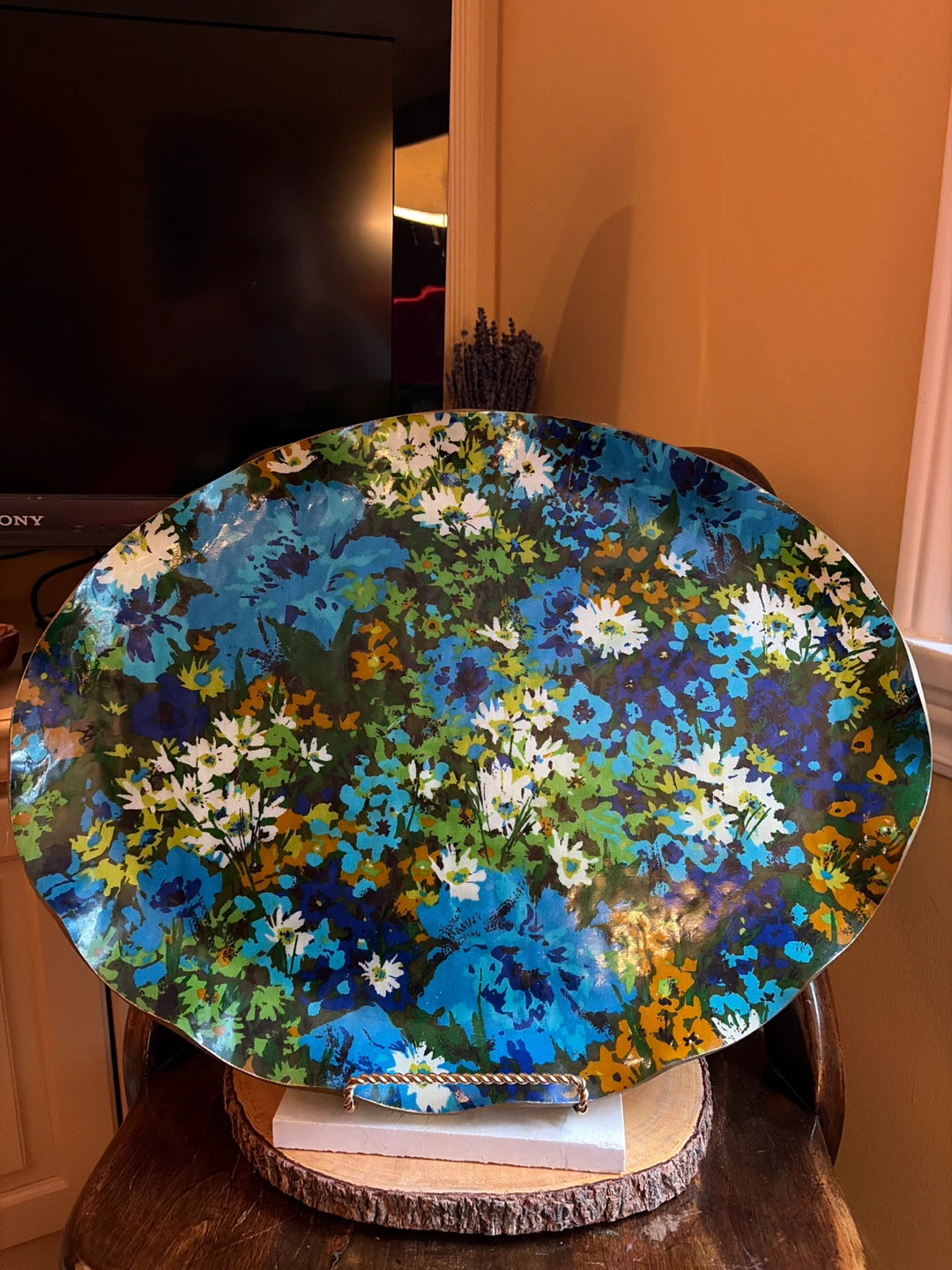Vintage Floral Serving Platter