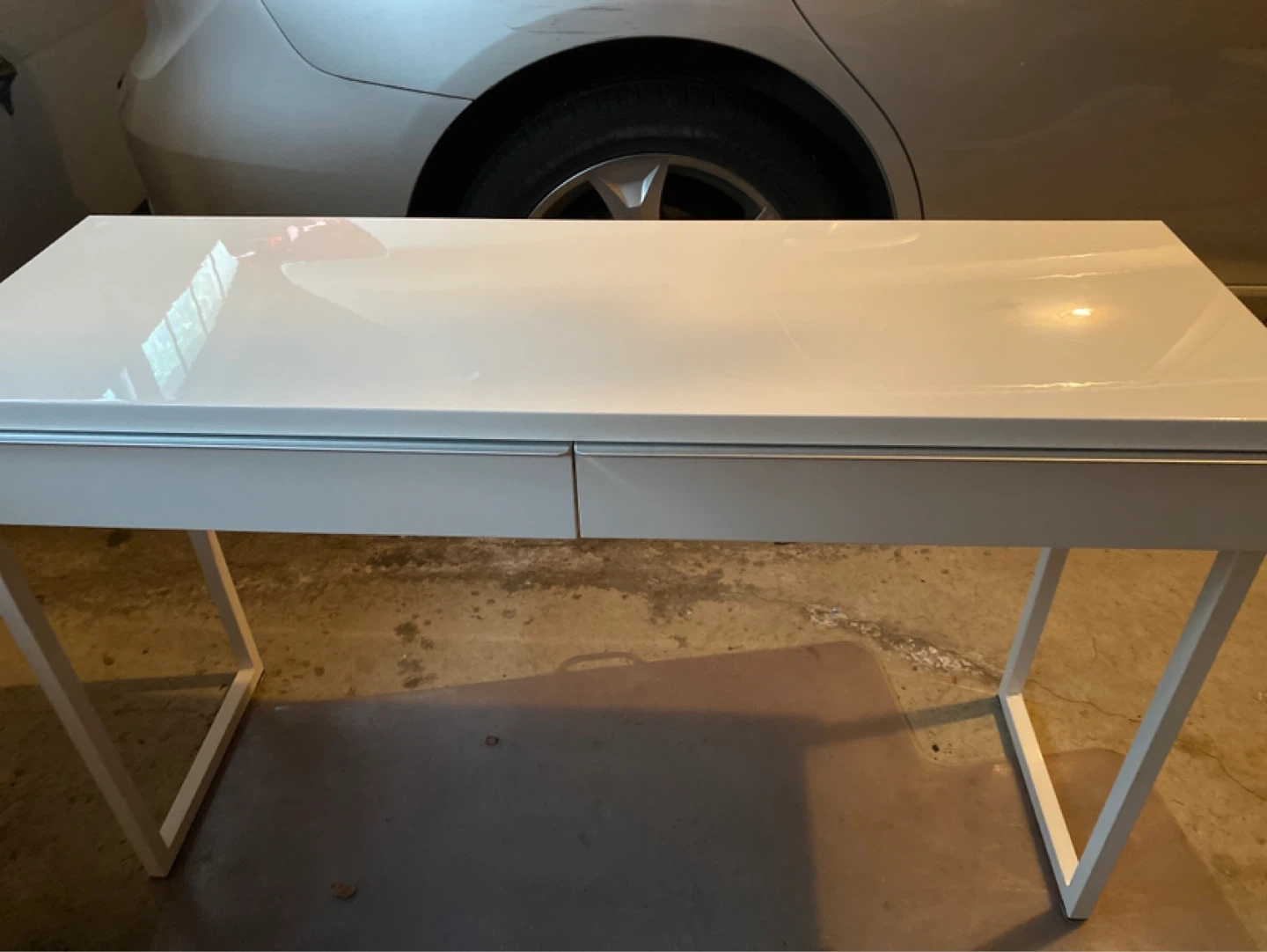 White Desk with TDrawers can be used as a hall consol
