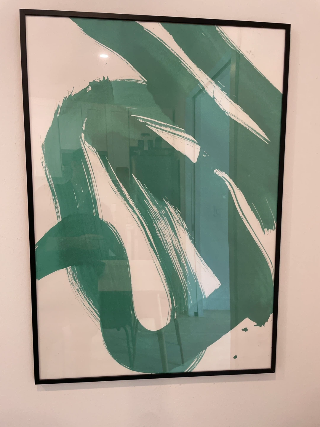 Framed Abstract Art Print - Green Brushstrokes - photo 2