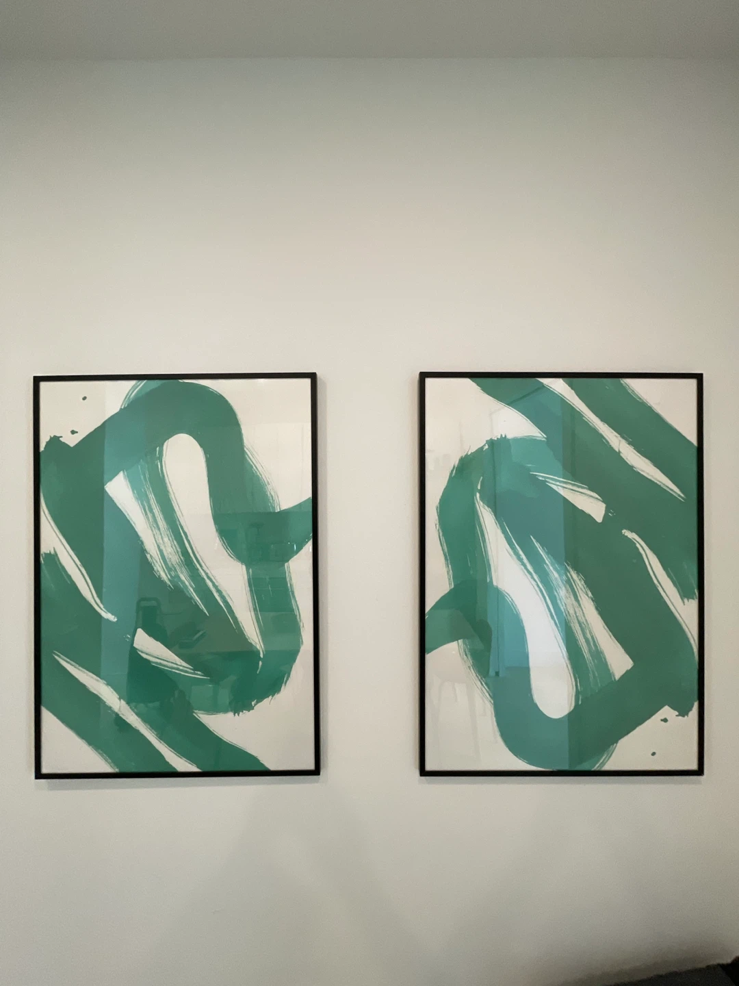 Framed Abstract Art Print - Green Brushstrokes - photo 3
