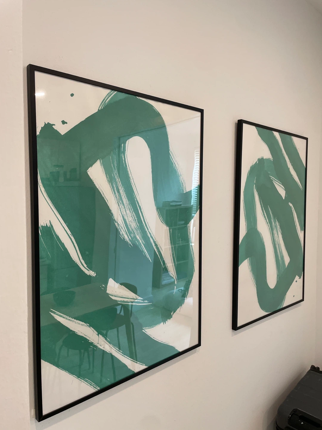 Framed Abstract Art Print - Green Brushstrokes - photo 4
