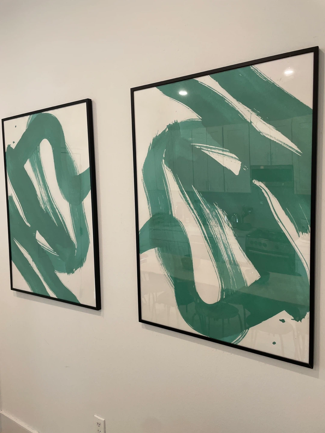 Framed Abstract Art Print - Green Brushstrokes - photo 5