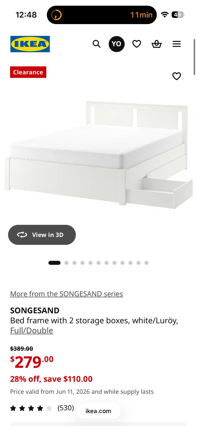IKEA SONGESAND Bed Frame - Full/Double with Storage Boxes - photo 5