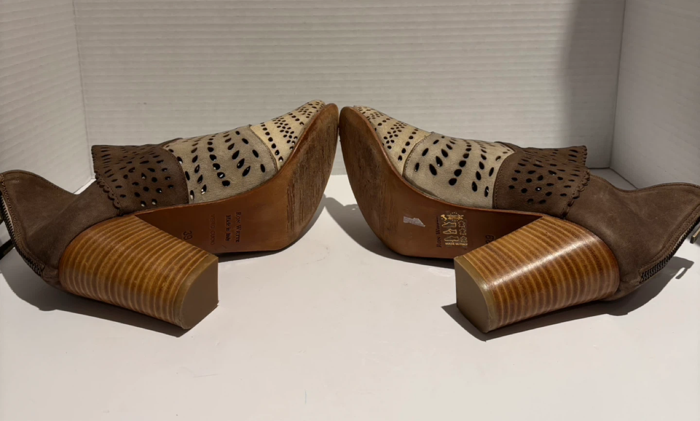 Ron White Women's Perforated Heeled Ankle Boots Size 39 - photo 5