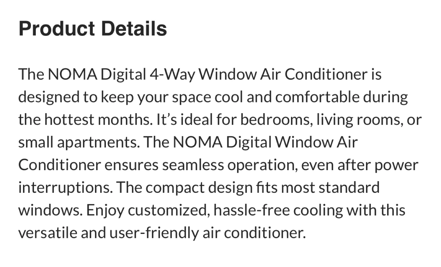 New- Noma 8000 BTU Window Air Conditioner - photo 2
