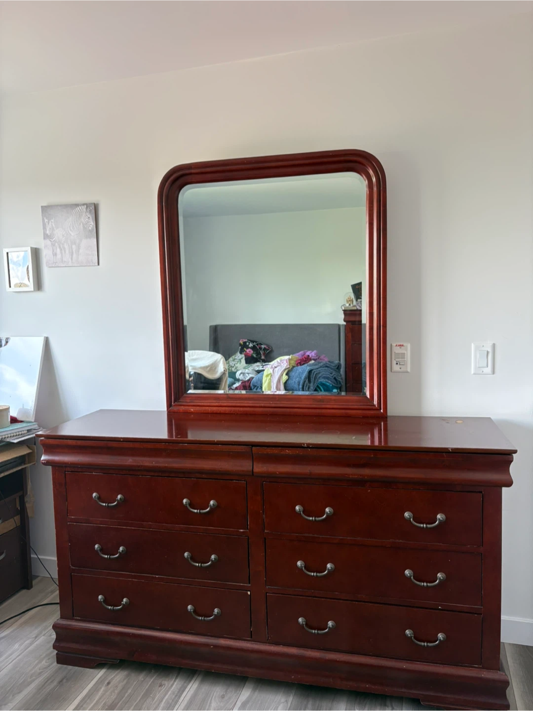 Wooden Dresser with Mirror