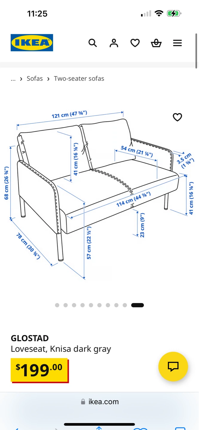 IKEA Blue loveseat couch - photo 3