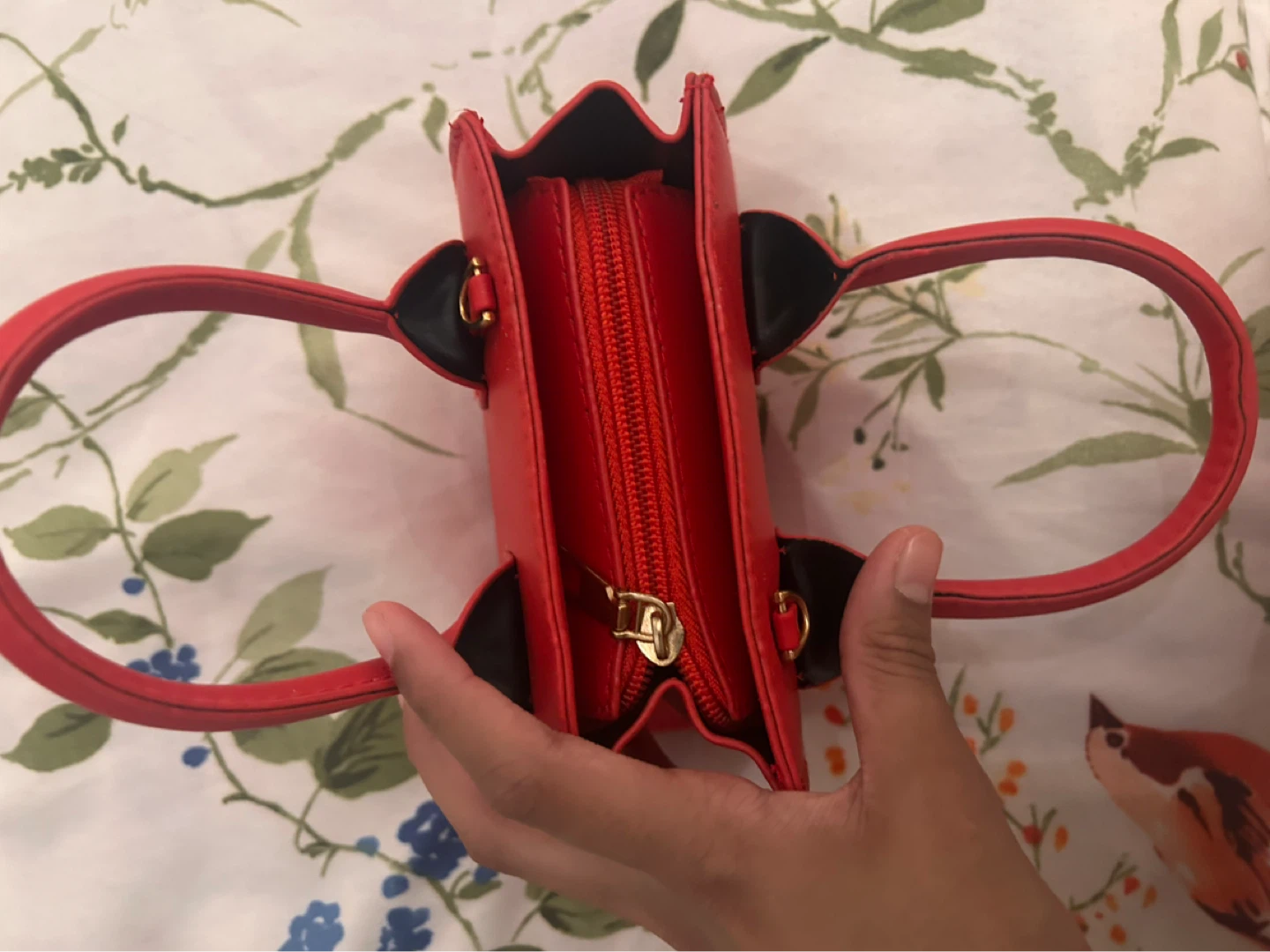 Red Mini Handbag with Shoulder Strap - photo 2