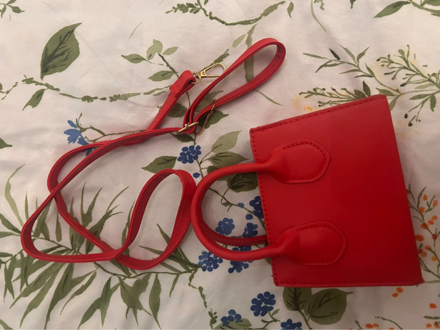 Red Mini Handbag with Shoulder Strap - photo 3