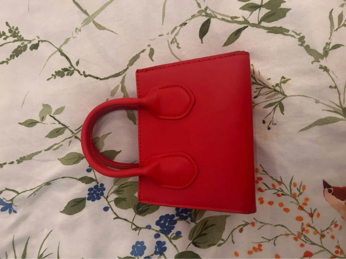 Red Mini Handbag with Shoulder Strap