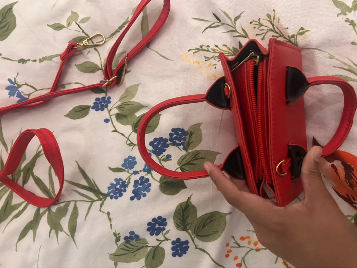 Red Mini Handbag with Shoulder Strap - photo 5