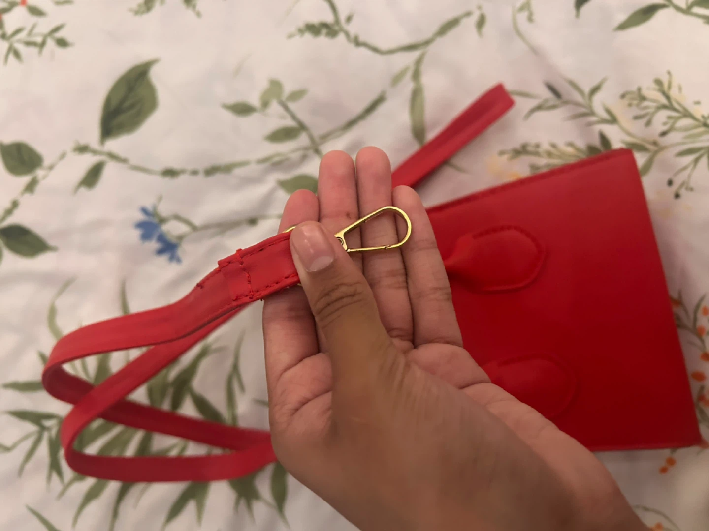 Red Mini Handbag with Shoulder Strap - photo 4