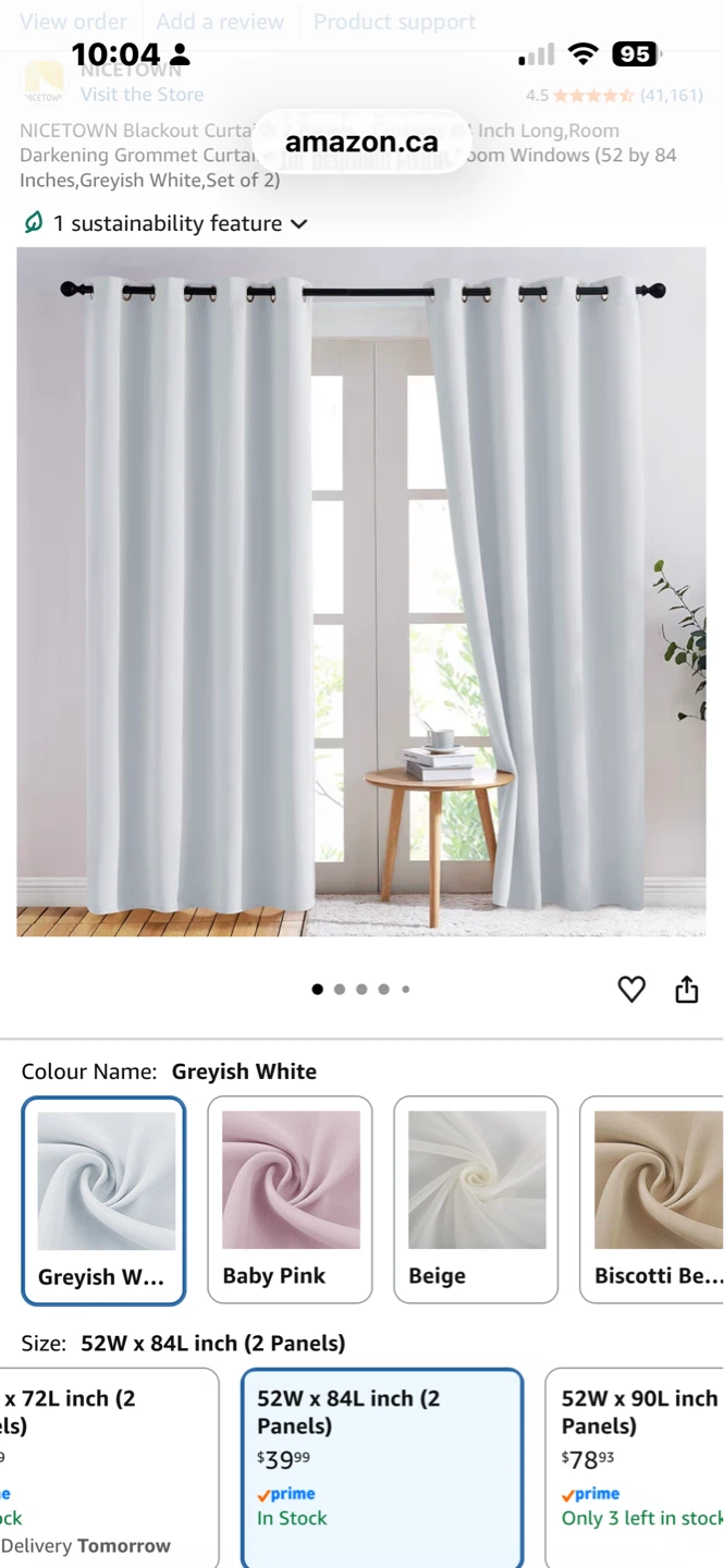 NICETOWN Blackout Grommet Curtains (Set of 2)