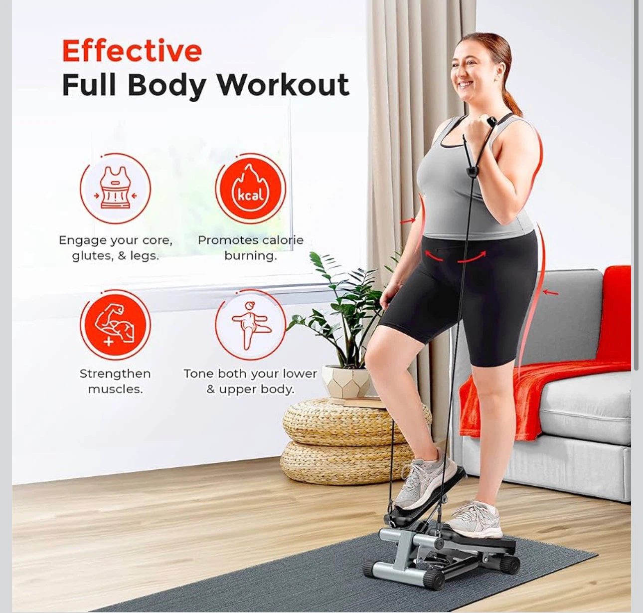 Sunny Health & Fitness Mini Stepper with Resistance Bands - photo 2