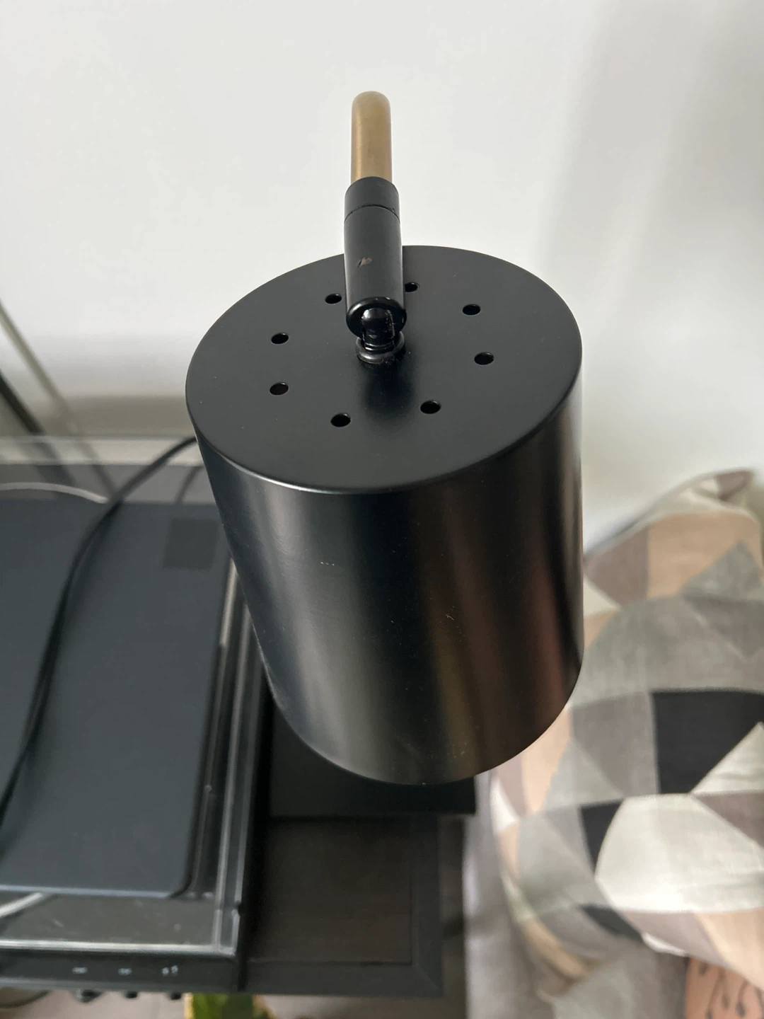 Black Table Lamp with Gold Arm - photo 2