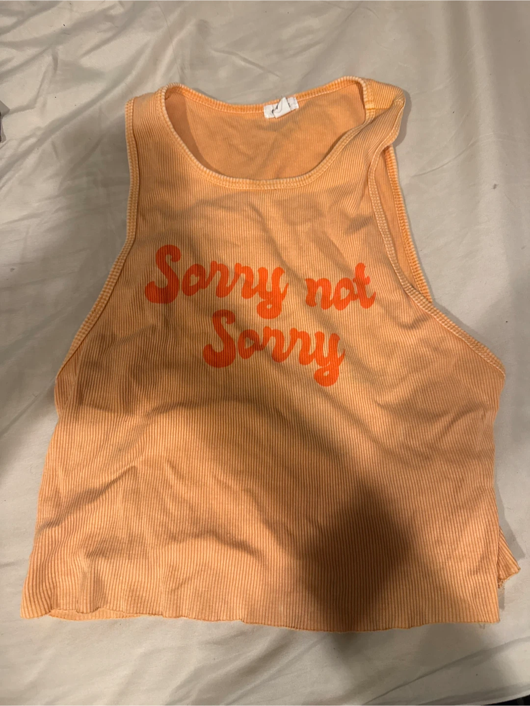Orange Ribbed Tank Top