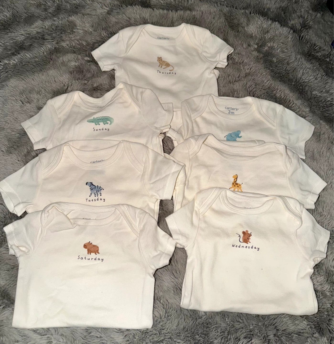Carter's Baby Bodysuits - 7 Days of the Week