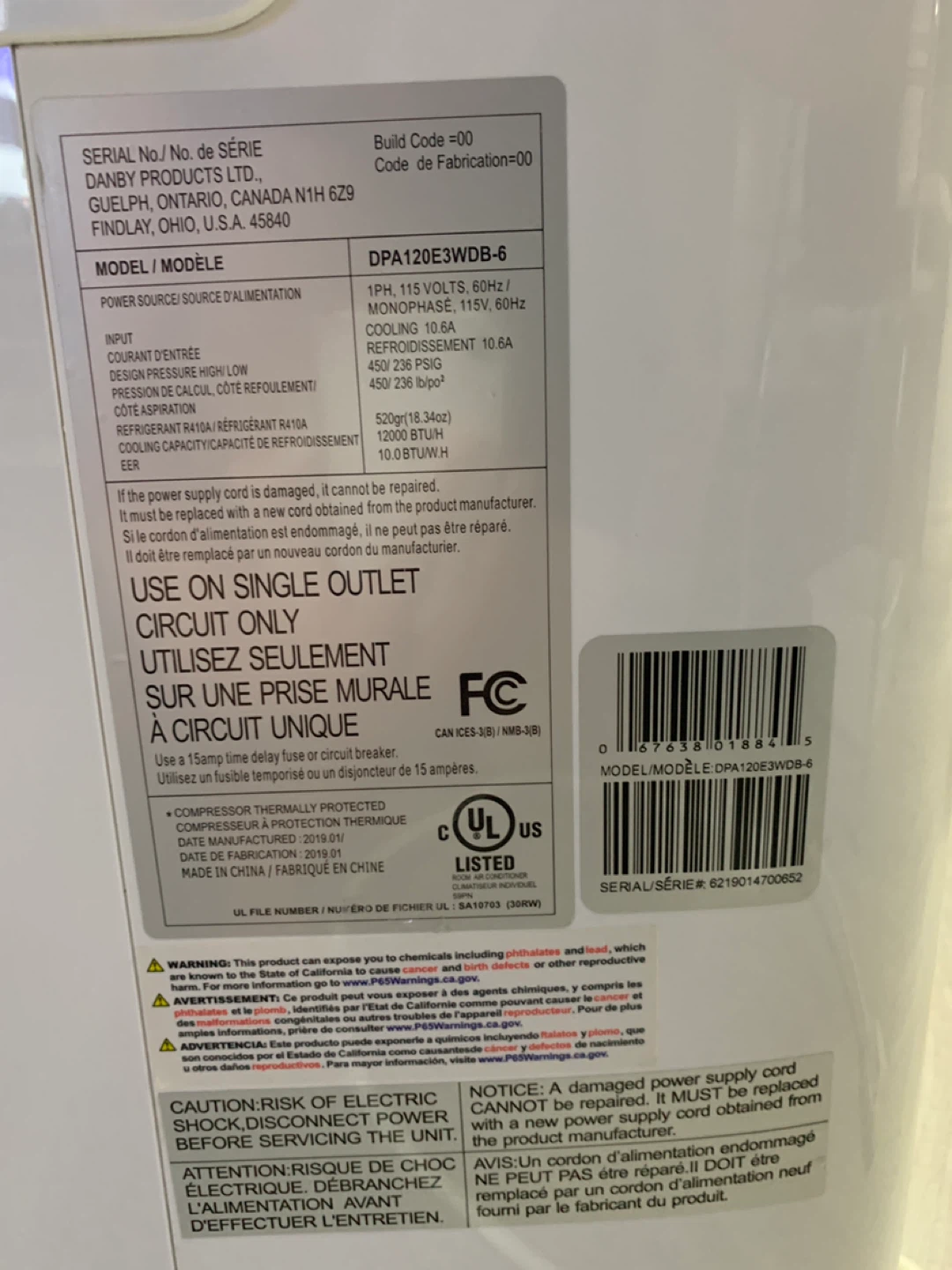 Danby 12,000 BTU Portable AC (Excellent Condition, Complete Kit) - photo 5