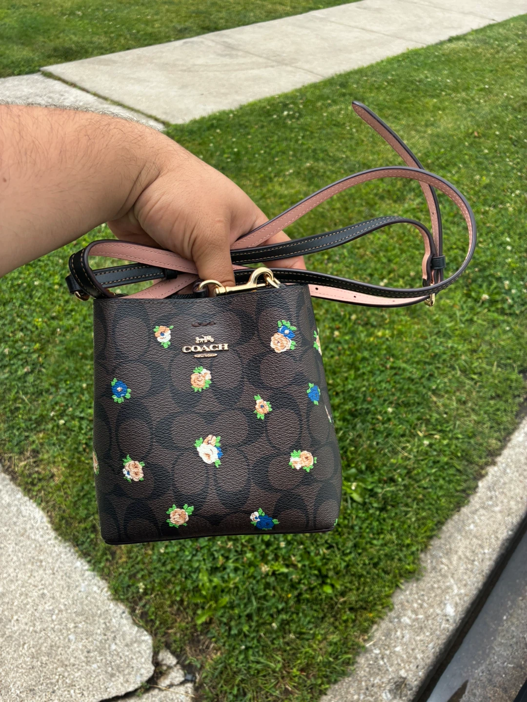 Coach Signature Floral Bucket Bag
