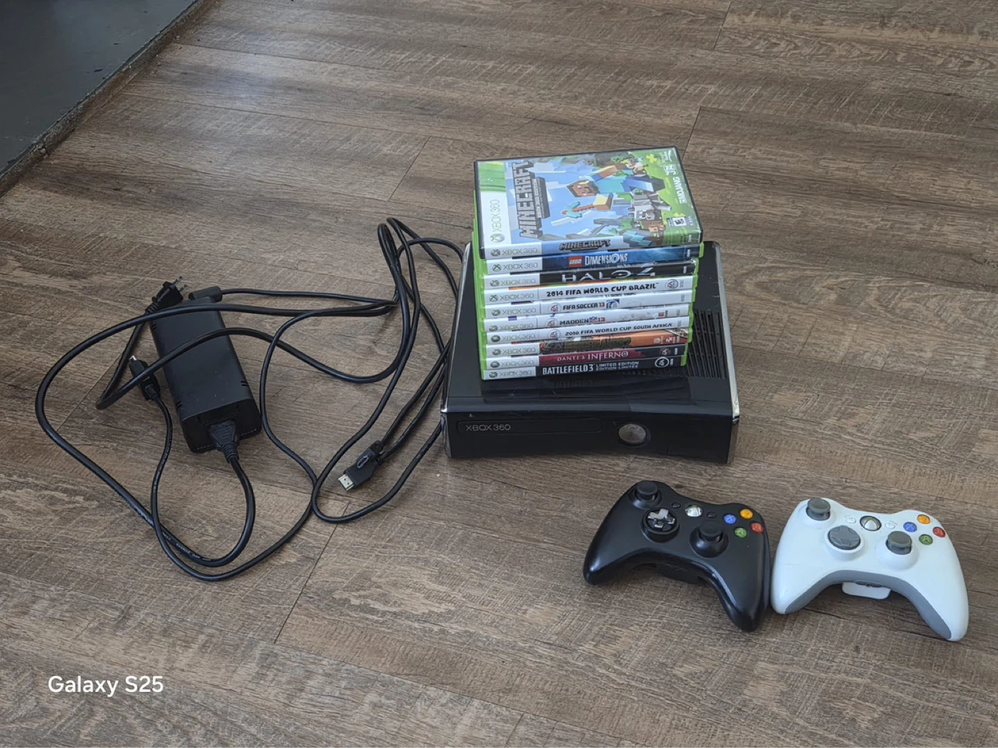 Xbox 360 Console with 10 Games and 2 Controllers