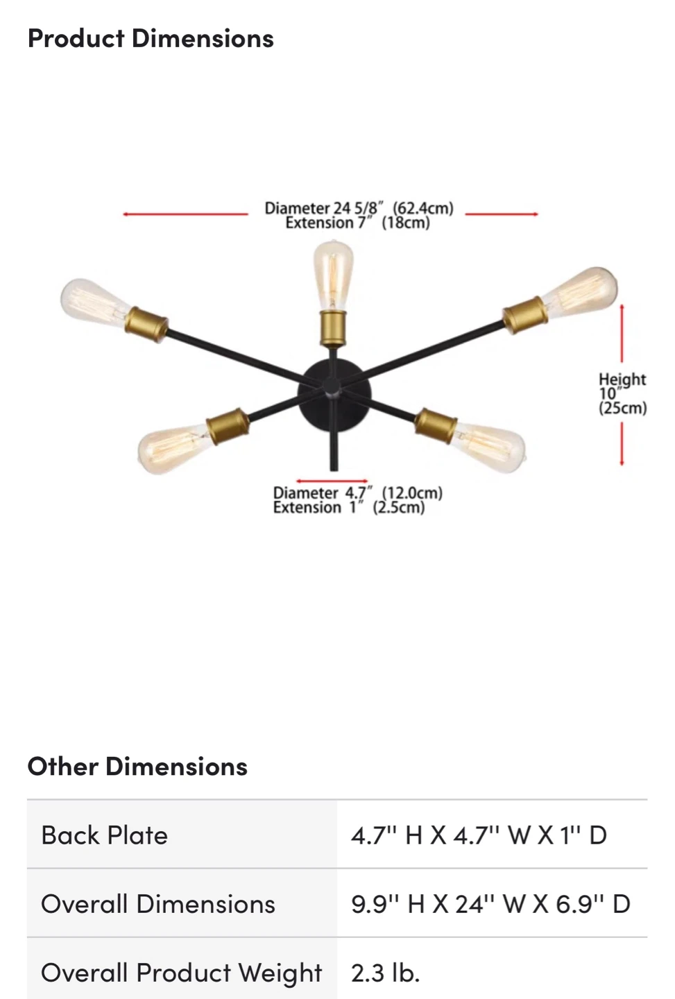 Black & Gold Sputnik Chandelier - photo 3