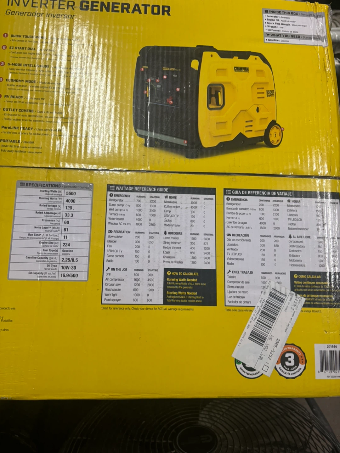 Champion 5500 Starting Watts Inverter Generator - photo 3