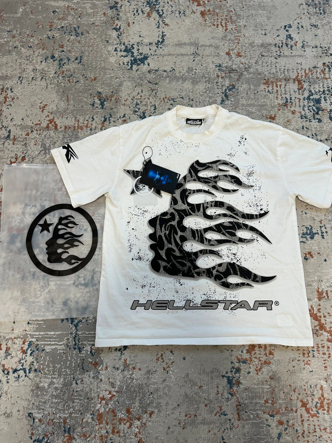 Hellstar White Flame T-Shirt Like new