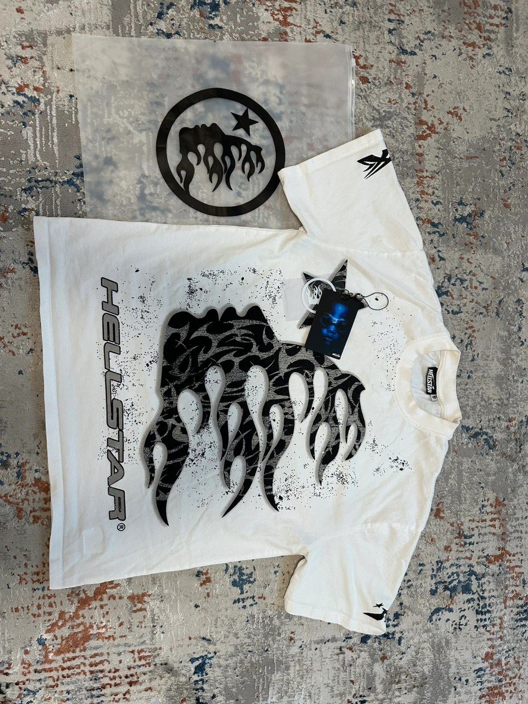 Hellstar White Flame T-Shirt Like new - photo 2