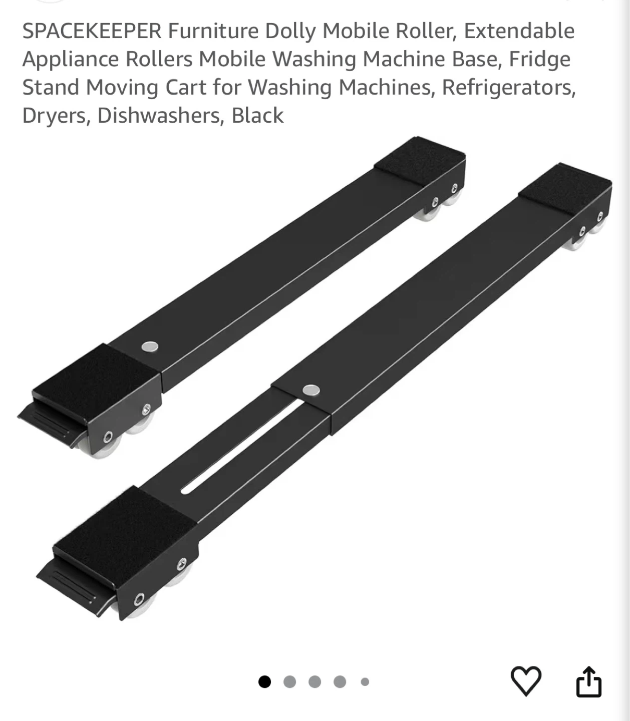 2-SPACEKEEPER Furniture Dolly Mobile Rollers