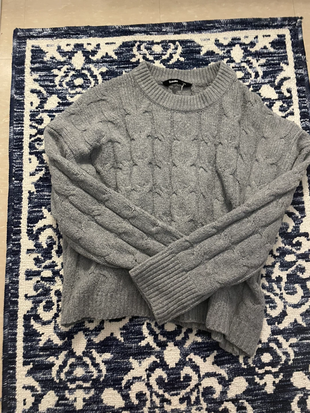 Bluenotes Cable Knit Sweater - Grey L - photo 2