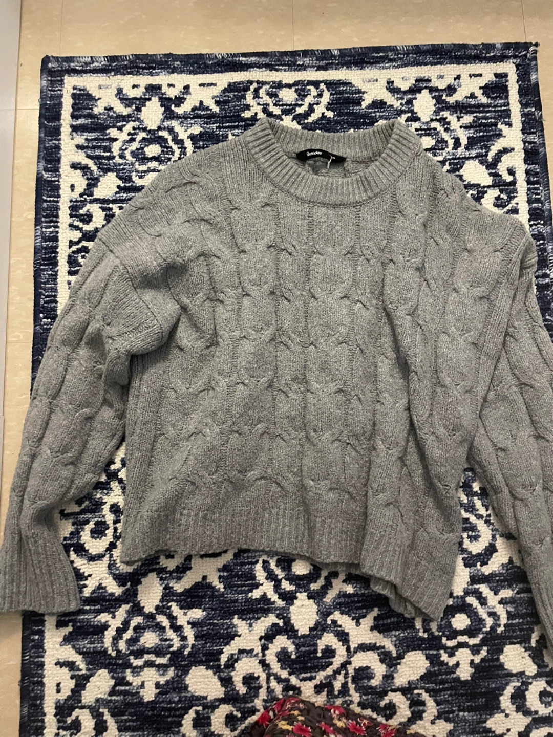 Bluenotes Cable Knit Sweater - Grey L