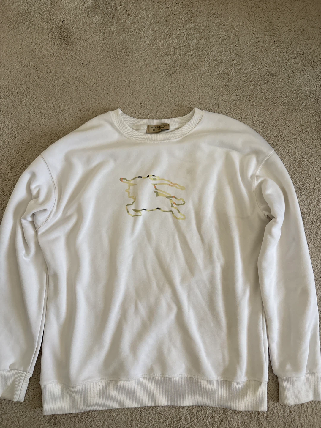 Burberry White Crewneck Sweatshirt