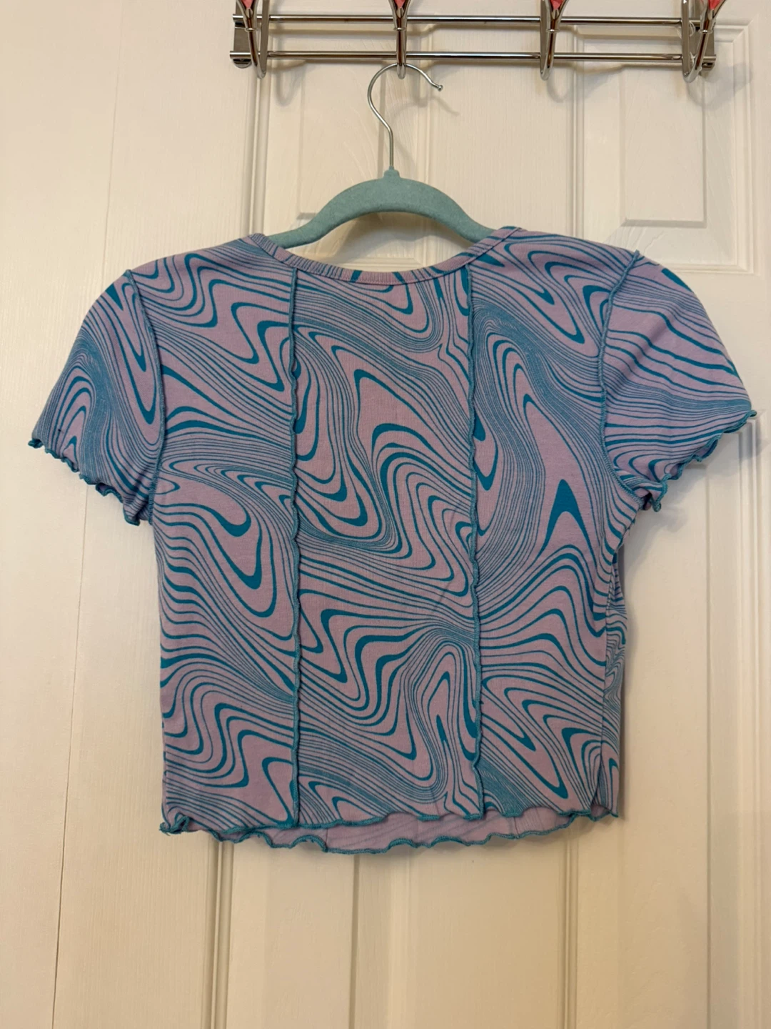SO Blue and Purple Swirl Crop Top - photo 2