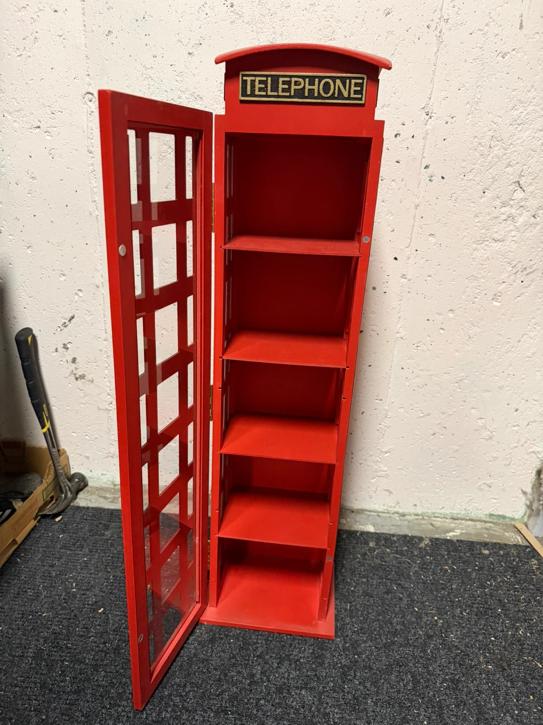 Red Telephone Booth Display Shelf - photo 2