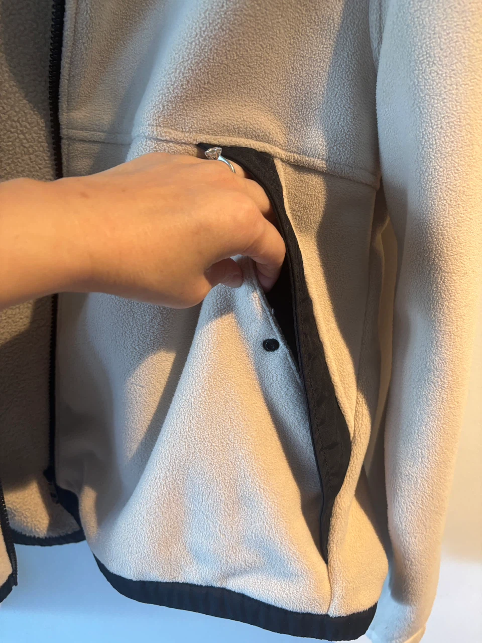 Tommy Jeans Fleece Jacket - Beige - Size M - photo 3