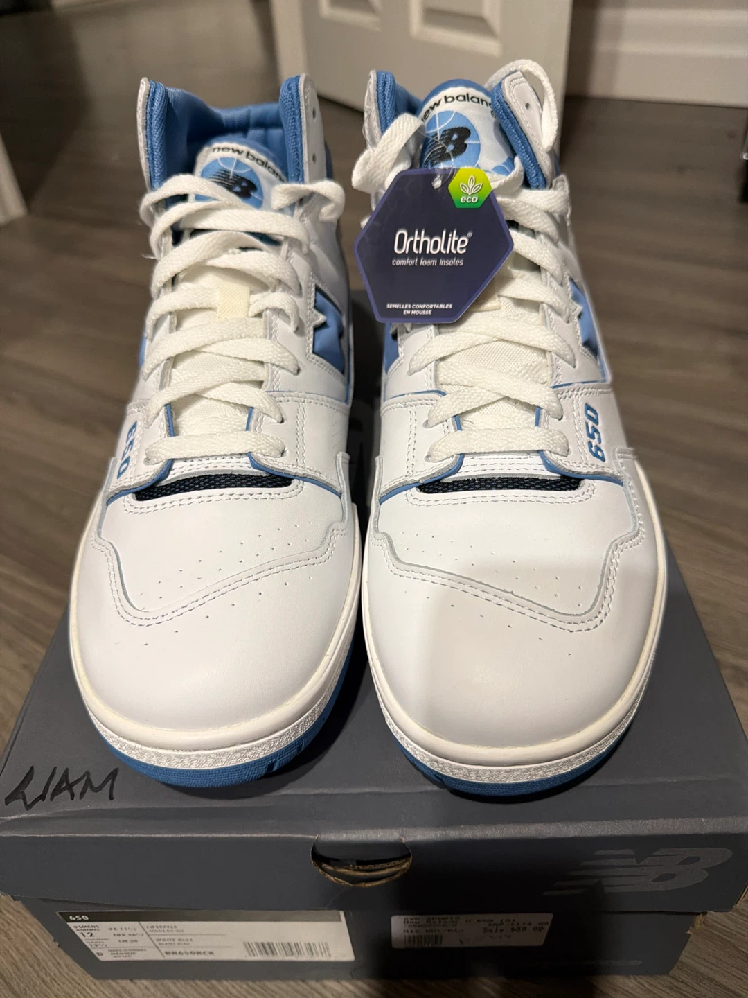 White/Blue New Balance 650 Shoes