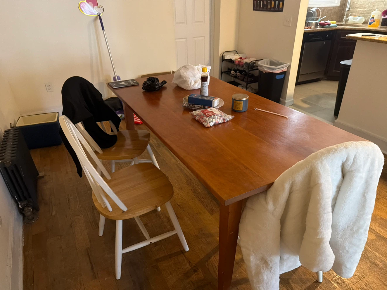 Wooden Dining Table and Bench Set