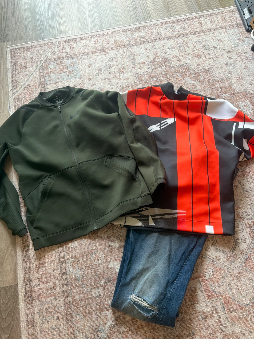 Nike Dri-FIT Jacket & Athletic Shirt with Jeans