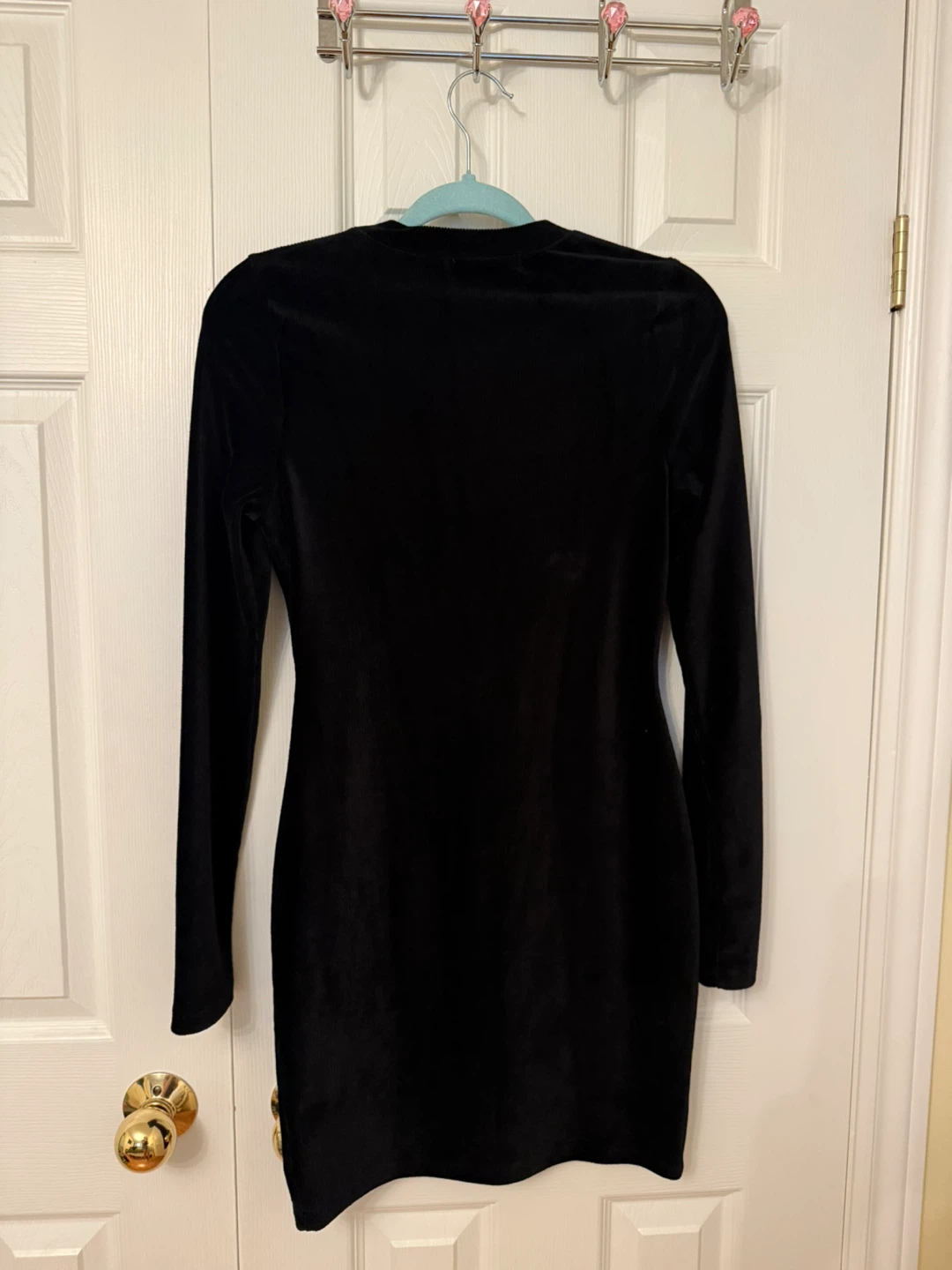ReVamped Black Velvet Long Sleeve Dress - photo 2