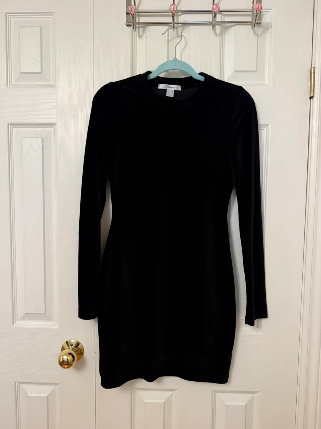 ReVamped Black Velvet Long Sleeve Dress