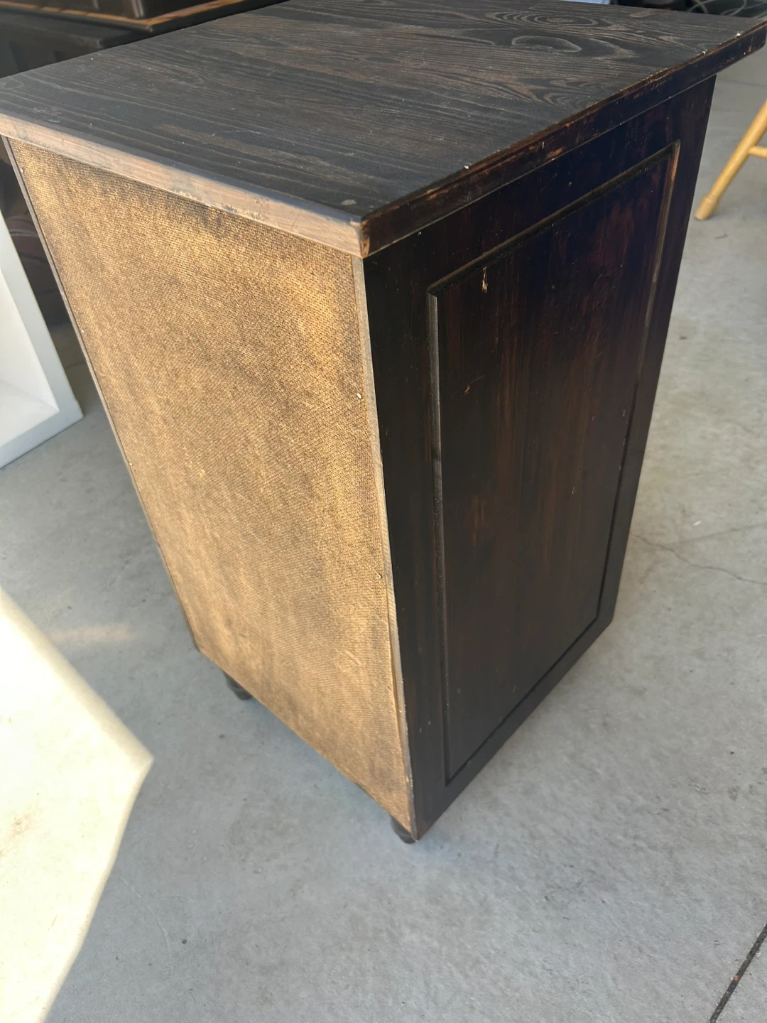 Dark Wood Nightstand with Drawer and Cabinet - photo 3